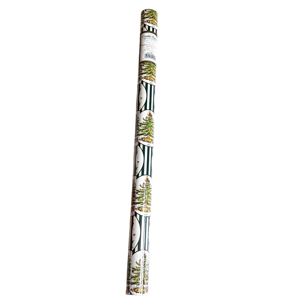 C.R. Gibson Spode Christmas Tree Jumbo Gift Wrap Roll 30x150 Premium Heavyweight